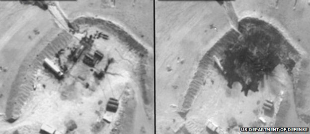  - Hình ảnh nhà máy lọc dầu của IS bị máy bay Mỹ phá hủy ở Syria (Hình 2).
