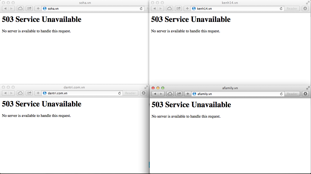 - Kenh14, Dantri, Soha news và loạt website lớn không thể truy cập (Hình 2).