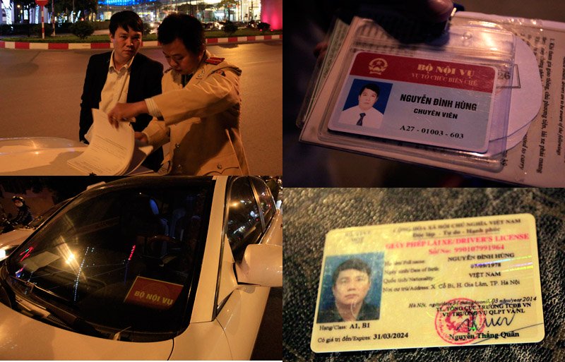 An ninh - Hình sự - Gây tai nạn, lái xe rút thẻ chuyên viên Bộ Nội vụ ra “dọa” CSGT 