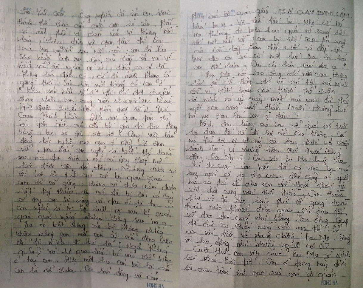 Bức thư từ trại giam và nước mắt của đôi vợ chồng già