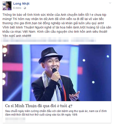 Chuyện làng sao - Nghệ sĩ Việt tiếc thương ca sĩ Minh Thuận (Hình 9).