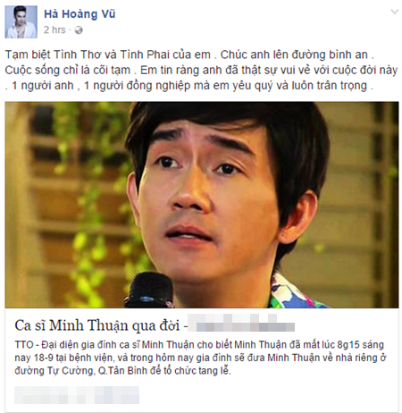 Chuyện làng sao - Nghệ sĩ Việt tiếc thương ca sĩ Minh Thuận (Hình 10).