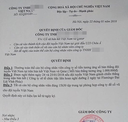 Tin trong nước - Cổ vũ U23 Việt Nam đá bán kết, nhiều công ty cho nhân viên nghỉ làm (Hình 4).