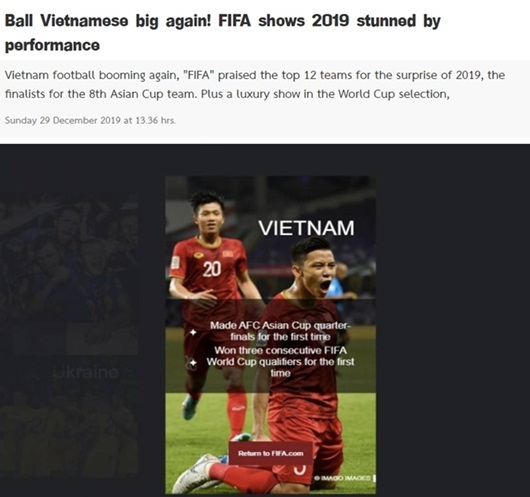 Bóng đá - Báo Thái Lan so sánh đầy thất vọng khi ĐT Việt Nam được FIFA vinh danh