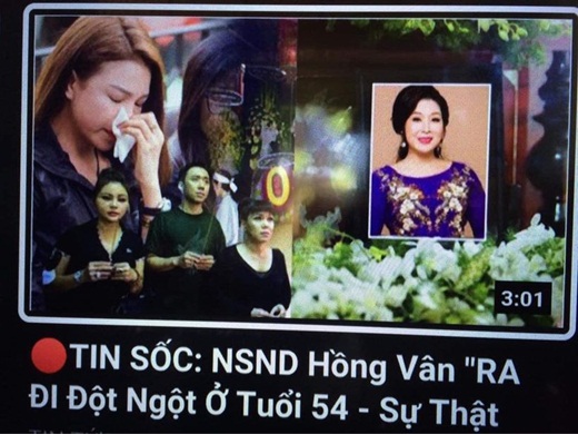 Chuyện làng sao - NSND Hồng Vân bị Youtuber tung tin qua đời, quản lý ngay lập tức có hành động quyết liệt