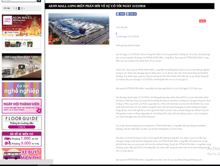 Tin trong nước - Cháy Aeon Mall Long Biên: Chưa rõ nguyên nhân hỏa hoạn