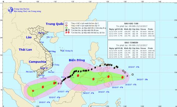 Tin tức - Bão số 15 chưa tan, bão Tembin đang hướng về Biển Đông