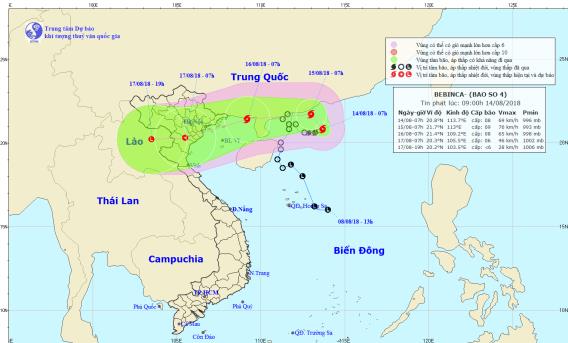 Tin tức - Bão số 4 giật cấp 10, dự kiến đổ bộ Quảng Ninh-Nam Định vào ngày 16/8 (Hình 2).