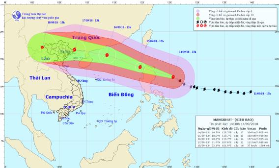 Tin tức - Trưa mai (15/9), siêu bão MANGKHUT giật trên cấp 17 vào Biển Đông