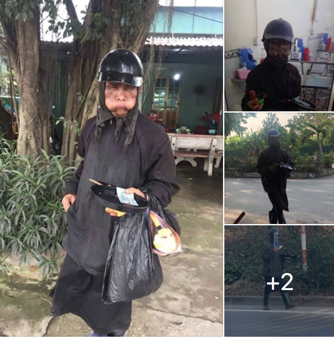 An ninh - Hình sự - Công an xác minh vụ nhóm người 'mặt quỷ', tay cầm đầu gà xin tiền ở Hà Nội