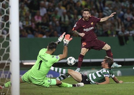 Tin tức - Messi nhạt nhòa, Barcelona hạ gục Sporting Lisbon nhờ bàn phản lưới