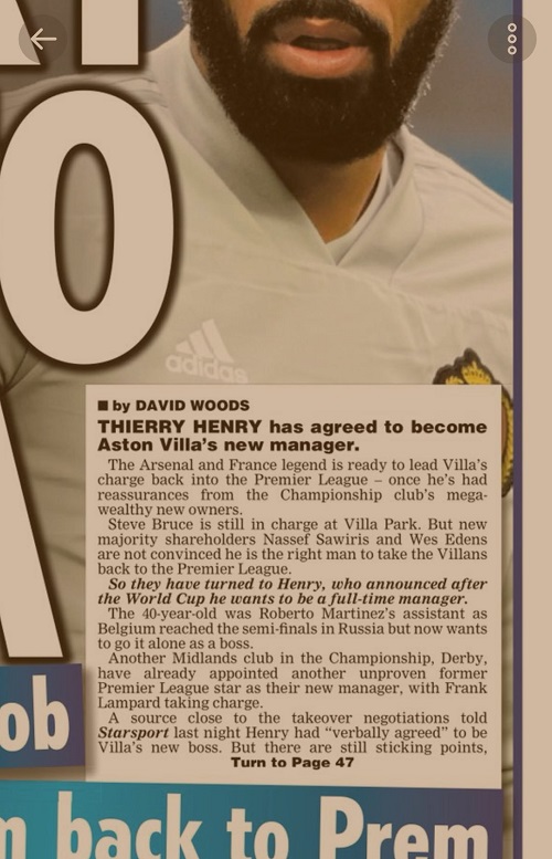 Tin tức - Thierry Henry thay thế Steve Bruce dẫn dắt Aston Villa (Hình 2).
