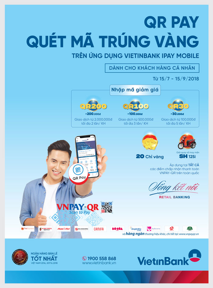 Kinh doanh - Cùng VietinBank iPay Mobile “QRPay, quét mã trúng vàng”