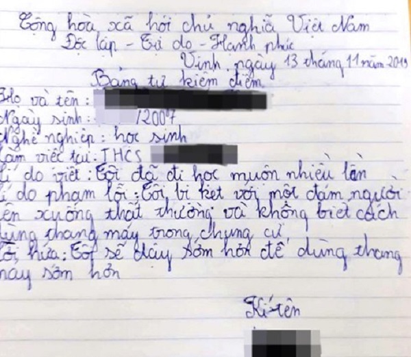 Cộng đồng mạng - Đi học muộn, học sinh viết bản kiểm điểm 'bá đạo' khiến dân tình cười 'không nhặt được mồm'
