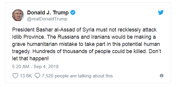 Tin thế giới - Tổng thống Trump cảnh báo thảm họa sẽ xảy ra nếu Syria-Nga-Iran tấn công Idlib 
