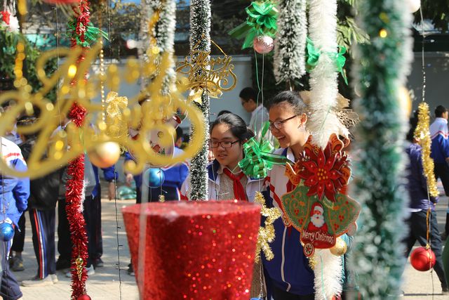 Giáo dục pháp luật - Cận cảnh 3 cây thông Noel 'khổng lồ' được học sinh trang trí ngay trong sân trường cấp 2 ở Hà Nội (Hình 5).