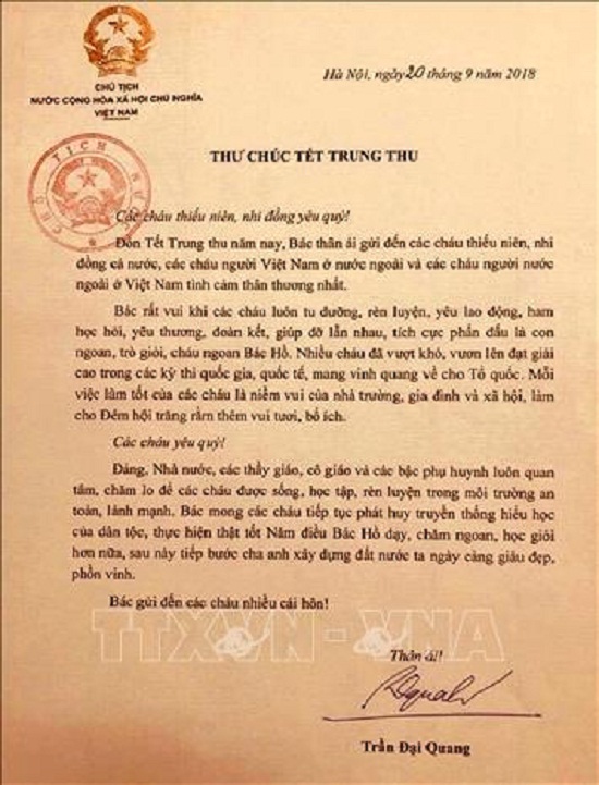 Tin tức - Chủ tịch nước Trần Đại Quang luôn dành tấm lòng yêu thương cho thiếu niên, nhi đồng (Hình 2).
