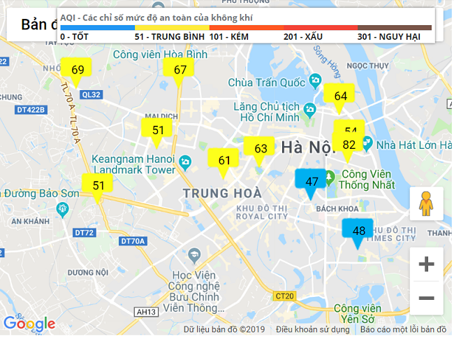 Tin trong nước - Sau trận mưa nặng hạt, 'màu xanh' xuất hiện trên bản đồ quan trắc không khí tại Hà Nội (Hình 3).