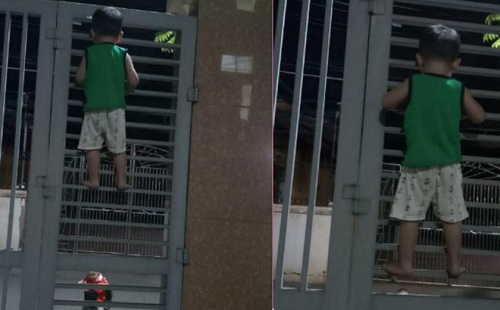 Tin tức - Bị bạn rủ rê, cậu bé 3 tuổi liều lĩnh leo cổng sắt đi chơi