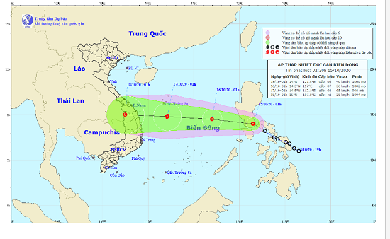 Tin trong nước - Áp thấp nhiệt đới vào biển Đông, có khả năng mạnh thành bão cấp 10