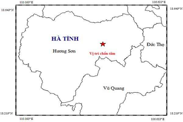 Tin trong nước - Động đất 2,7 độ Richter ở Hà Tĩnh
