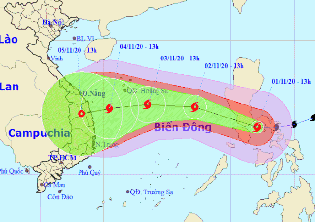 Tin trong nước - Siêu bão Goni giật cấp 17, di chuyển nhanh, hướng vào Đà Nẵng đến Phú Yên