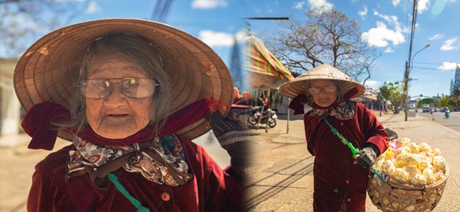 Cộng đồng mạng - Cảm động hình ảnh cụ bà 94 tuổi vẫn bán bỏng ngô dạo khắp Đà Lạt