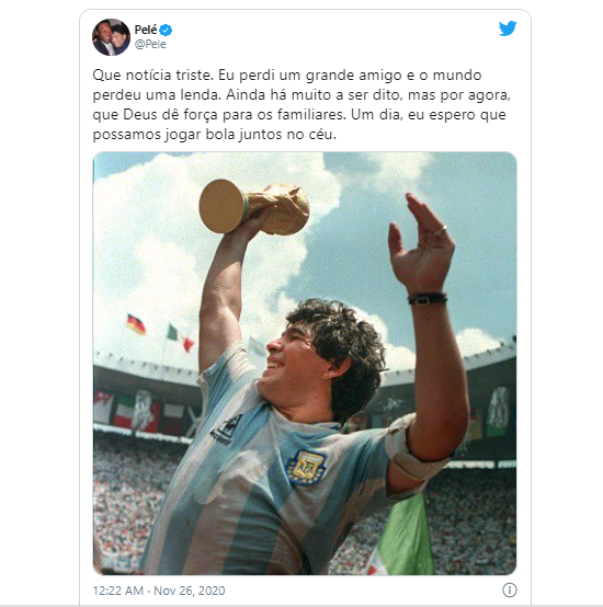 Thể thao - Pele, Messi và các ngôi sao bóng đá tưởng nhớ đến huyền thoại Diego Maradona (Hình 5).
