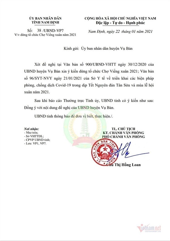 Tin trong nước - Nam Định dừng tổ chức phiên chợ Viềng dịp Tết 2021 (Hình 3).