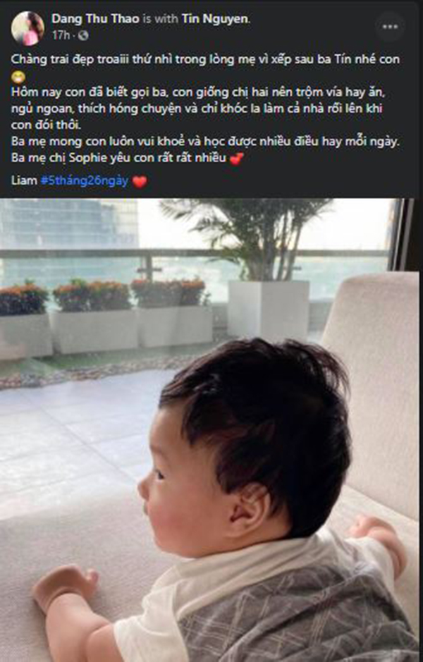 Tin tức giải trí - Đặng Thu Thảo lần đầu tiên khoe hình ảnh con trai trên mạng xã hội (Hình 2).