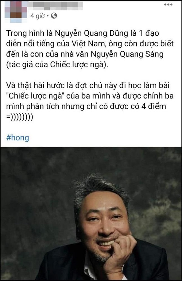 Tin tức giải trí - Bố là nhà văn Nguyễn Quang Sáng nhưng lại bị 4 điểm phân tích tác phẩm 'Chiếc lược ngà', đạo diện Nguyễn Quang Dũng nói gì?