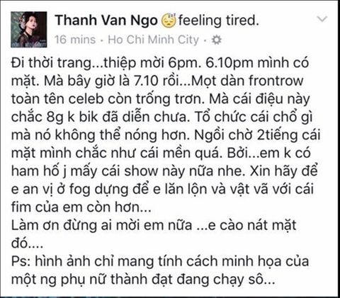 Facebook sao: Ngô Thanh Vân lên án “văn hóa muộn giờ” của loạt sao hạng A - Ảnh 1
