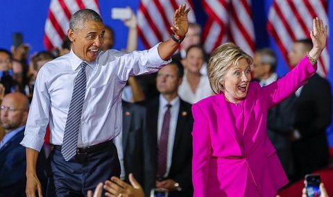 Lần đầu tiên Tổng thống Obama tham gia sự kiện tranh cử của bà Clinton - Ảnh 1