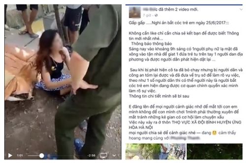 Nghi án người phụ bắt cóc trẻ em ở Hà Nội: Công an lên tiếng - Ảnh 1