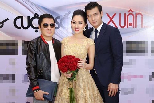 Hoa hậu Huỳnh Thúy Anh xinh tươi hội ngộ Nam vương Xuân Hiển - Ảnh 1