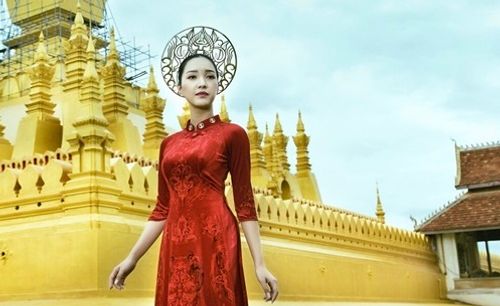 “Nàng thơ xứ Huế” diện áo dài dát vàng giá cả ngàn USD - Ảnh 1
