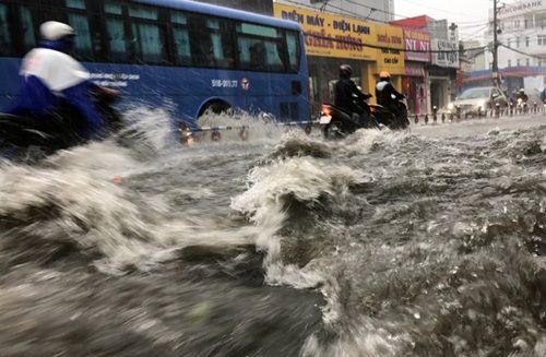  Người dân TP. Hồ Chí Minh bì bõm trong “biển nước” sau mưa lớn - Ảnh 4