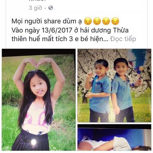 Tìm được ba trẻ nhỏ mất tích nhờ mạng xã hội Facebook - Ảnh 1
