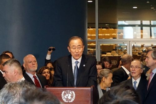 Tổng thư ký Ban Ki-moon phát biểu từ biệt Liên Hợp Quốc - Ảnh 1