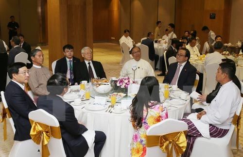 Tổng Bí thư Nguyễn Phú Trọng gặp các DN Việt Nam và Myanmar - Ảnh 1