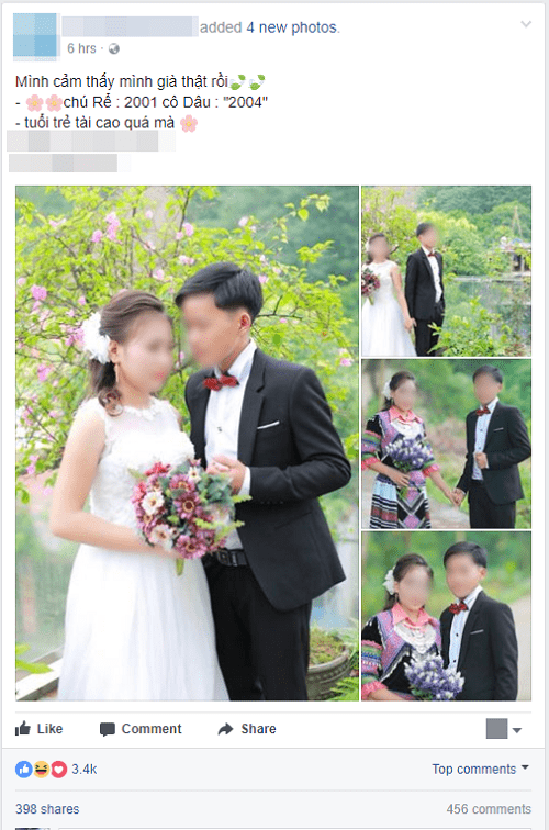 Xôn xao bộ ảnh cưới cô dâu 13 tuổi cùng chú rể 16 tuổi ở Lào Cai - Ảnh 1