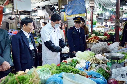 Phó Thủ tướng Vũ Đức Đam chỉ đạo kiểm tra anh thực phẩm tại chợ - Ảnh 1
