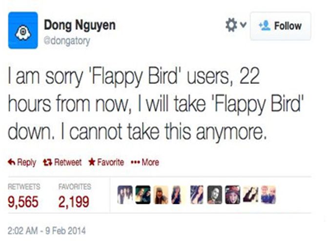 Dân mạng sốc tin game Flappy Bird bị chính "cha đẻ" khai tử - Ảnh 1