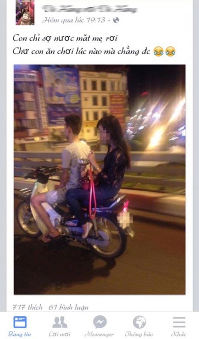 Cô gái trẻ ngồi sau xe máy hút shisha gây "bão" cộng đồng mạng - Ảnh 1
