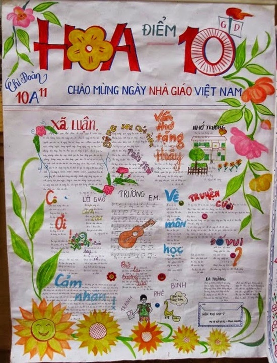 Cách làm báo tường chào mừng ngày Nhà giáo Việt Nam 20/11 đơn giản nhưng vẫn đầy ấn tượng - Ảnh 6
