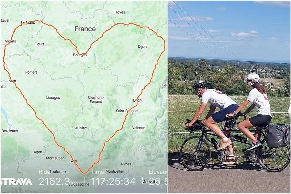 Tin thế giới - Cha cùng con gái đạp xe 2.000 km để lập kỷ lục Guinness Thế giới