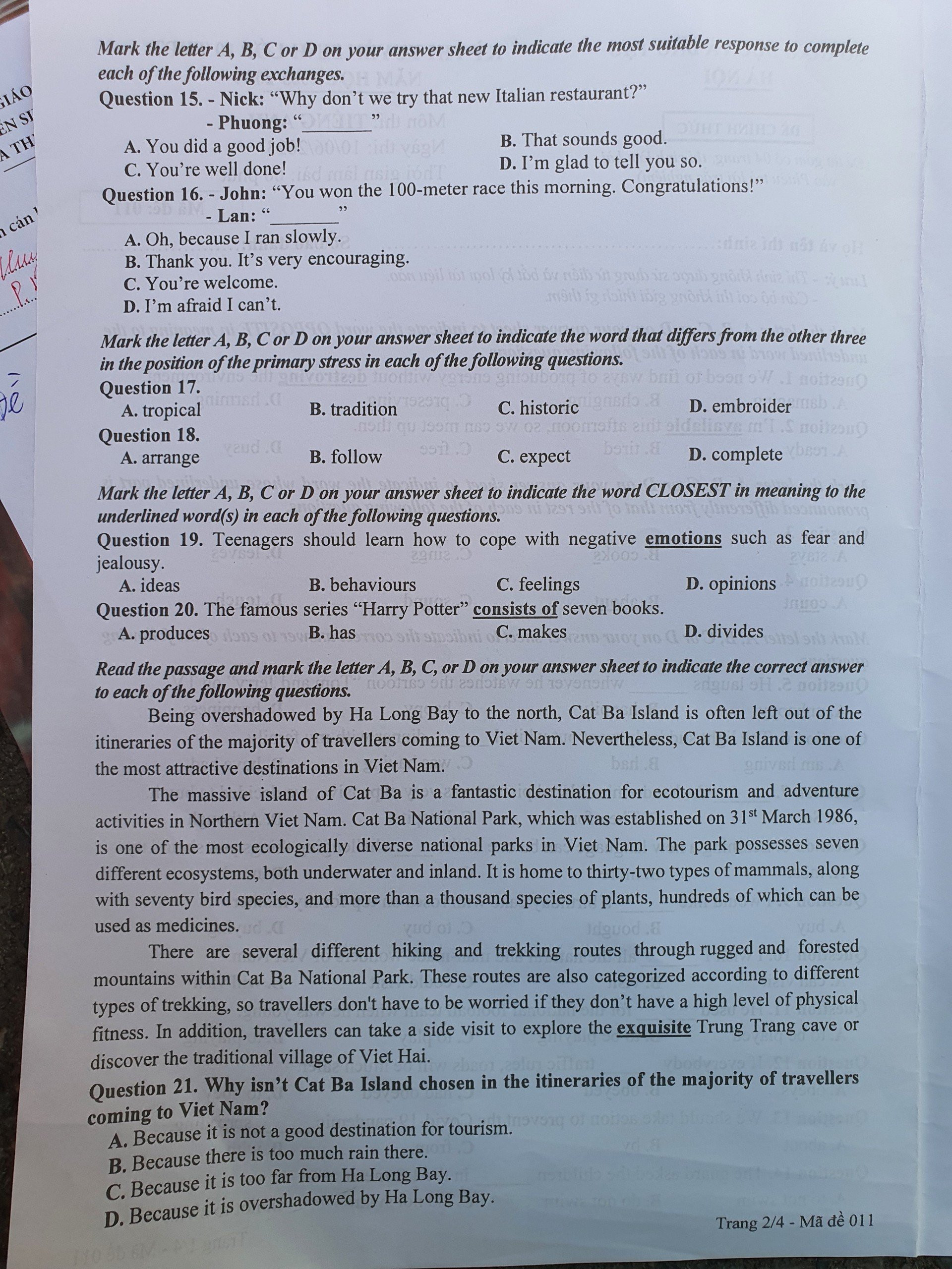 Tuyển sinh - Du học - Cập nhật đề thi, đáp án gợi ý môn Tiếng Anh vào lớp 10 tại Hà Nội chuẩn nhất, chi tiết nhất (Hình 2).