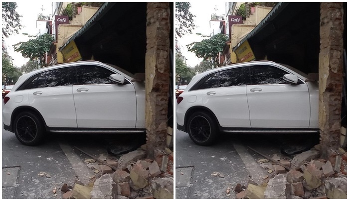 Tin trong nước - Hà Nội: 'Xế sang' Mercedes đột ngột lao thẳng vào nhà dân trên phố cổ