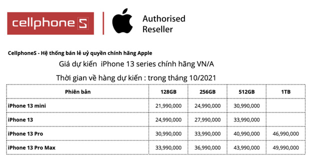 Công nghệ - Giá bán iPhone 13 chính hãng tại thị trường Việt Nam ra sao?