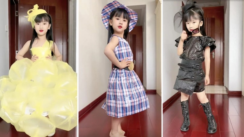 Bà mẹ hô biến túi nhựa tái chế thành trang phục tuyệt đẹp cho con gái